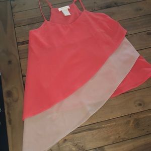 MM Couture by Miss Me Coral Tiered Tank Top